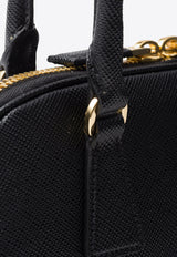 Prada Medium Saffiano Leather Shoulder Bag Black 1BG537VMOM2A4A_F0002