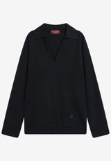 Gucci Logo-Embroidered V-neck Sweater 793883XKFA8/R_GUC-4215