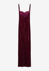 Balenciaga Bustier Velvet Maxi Dress Plum 794452TKQ22/R_BALEN-5061