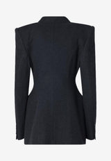 Balenciaga Hourglass Double-Breasted Cashmere Jacket Gray 794461TTU19/S_BALEN-8519