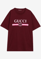 Gucci Logo Print T-shirt Burgundy 796395XJHDH/R_GUC-6317