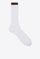 Gucci Ribbed Web Socks White 7965294GAG79000_White_29851216