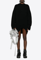 The Attico Ribbed Knit Mini Dress Black 248WCA360KW046_100