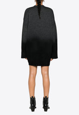 The Attico High-Low Rib Knit Mini Dress Gray 248WCA360KW046_573