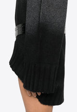 The Attico High-Low Rib Knit Mini Dress Gray 248WCA360KW046_573