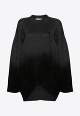 The Attico High-Low Rib Knit Mini Dress Gray 248WCA360KW046_573