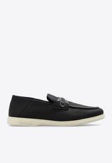 Ferragamo Drame Loafers in Textured Leather Black 021599 DRAME 768454-NERO