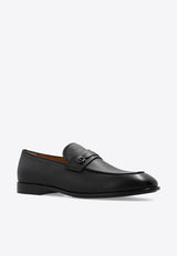 Ferragamo Desio Textured Leather Loafers Black 022385 DESIO 768125-NERO