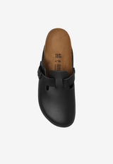 Birkenstock Boston Leather Buckled-Strap Slides Black 60193 0-BLACK
