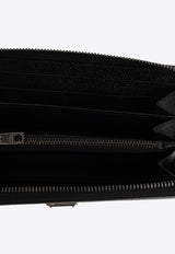 Logo Plaque Zip-Around Wallet