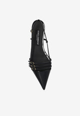 Dolce & Gabbana Court Patent Leather Slingback Flats Black CG0719 A1471-80999