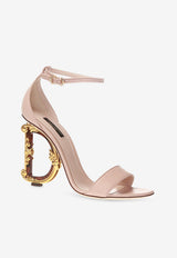 Dolce & Gabbana Keira 105 Leather Baroque-DG Sandals Pink CR0739 AV967-80412