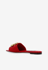 Dolce & Gabbana Bianca Leather Flat Slides Red CQ0455 A1037-8M307