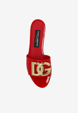 Dolce & Gabbana Bianca Leather Flat Slides Red CQ0455 A1037-8M307
