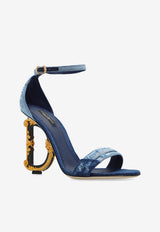 Dolce & Gabbana Keira 105 Denim Patchwork Sandals Blue CR0739 AO621-8M800