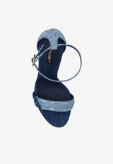 Dolce & Gabbana Keira 105 Denim Patchwork Sandals Blue CR0739 AO621-8M800
