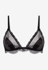 Dolce & Gabbana Silk Lace-Trimmed Triangle Bra Black O1E31T ONN35-N0000