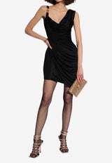 Versace Medusa 95 Ruched Mini Dress Black 1014126 1A00572-1B000