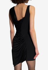 Versace Medusa 95 Ruched Mini Dress Black 1014126 1A00572-1B000