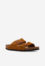 Birkenstock Arizona Suede Double-Buckle Slides Brown 1027082 0-MINK