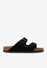Birkenstock Arizona Suede Double-Buckle Slides Black 1027152 0-BLACK