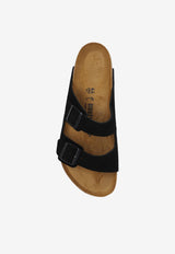 Birkenstock Arizona Suede Double-Buckle Slides Black 1027152 0-BLACK
