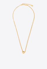 Salvatore Ferragamo Newgan Gancini Pendant Necklace Gold 760705 NKL NEWGAN 770479-ORO