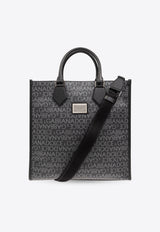 Dolce & Gabbana Medium Coated Jacquard Tote Bag Gray BM2273 AJ705-8B969