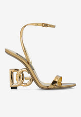 Dolce & Gabbana Keira 105 Metallic Leather Sandals Gold CR1610 AT457-8H958