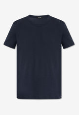 Tom Ford Logo-Label Crewneck T-shirt Navy Blue T4M081040 0-412