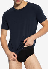 Tom Ford Logo-Label Crewneck T-shirt Navy Blue T4M081040 0-412