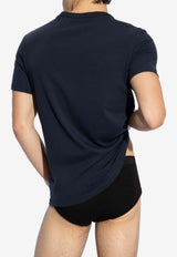 Tom Ford Logo-Label Crewneck T-shirt Navy Blue T4M081040 0-412