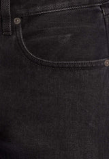 Off-White Logo-Patch Tapered Jeans Black OMYA175C99 DEN001-1300