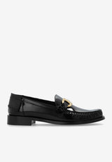 Ferragamo Maryan Gancini Leather Loafers Black 01H443 MARYAN 769302-NERO