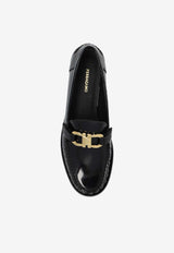Ferragamo Maryan Gancini Leather Loafers Black 01H443 MARYAN 769302-NERO