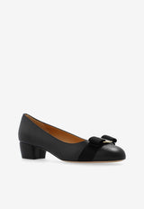Ferragamo Vara Bow 30 Leather Pumps Black 01I745 VARA SOFT 775750-NERO