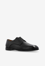Ferragamo Fosco Calf Leather Derby Shoes Black 021670 FOSCO 762619-NERO