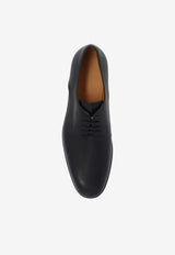 Ferragamo Fosco Calf Leather Derby Shoes Black 021670 FOSCO 762619-NERO