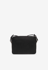 Ferragamo Embossed Gancini Leather Messenger Bag Black 241363 TRA EMB BLO 763359-NERO