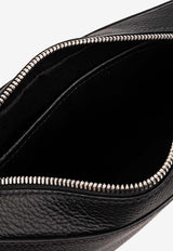 Ferragamo Embossed Gancini Leather Messenger Bag Black 241363 TRA EMB BLO 763359-NERO