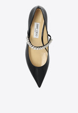 Jimmy Choo Bing Crystal-Strap Ballerina Shoes Black BING PUMP FLAT PAT-BLACK