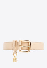 Leather Belt - Beige