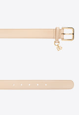 Leather Belt - Beige