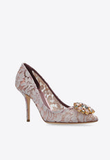 90 Crystal-Embellished Lace Rainbow Pumps