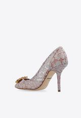 90 Crystal-Embellished Lace Rainbow Pumps