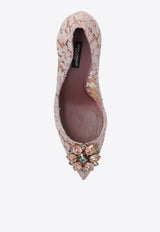 90 Crystal-Embellished Lace Rainbow Pumps