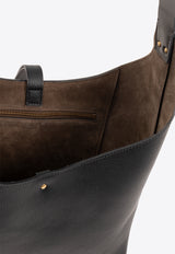 حقيبة توت صغيرة من الجلد بشرابة