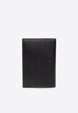 Tactile-Logo Leather Passport Holder