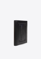Tactile-Logo Leather Passport Holder