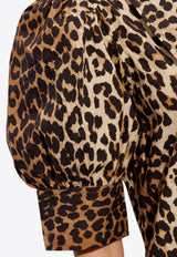 فستان بنقشة جلد الفهد وبطول منتصف الساق